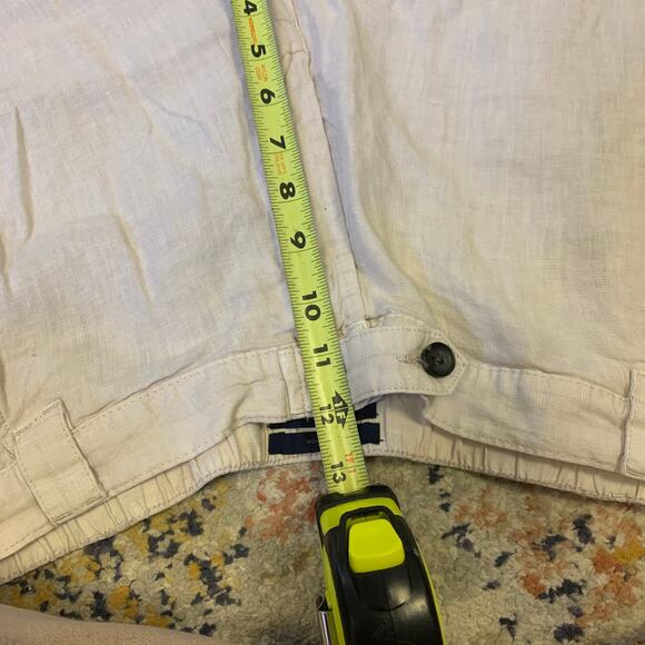 Rachel Roy 100% Linen Cream Cargo Casual Utility Resort Pants Size XL - Picture 7 of 8